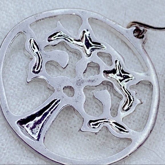 ❣️$25/3❣️ Life of Tree Circle Sliver Plated Dangle Earrings - Picture 4 of 8